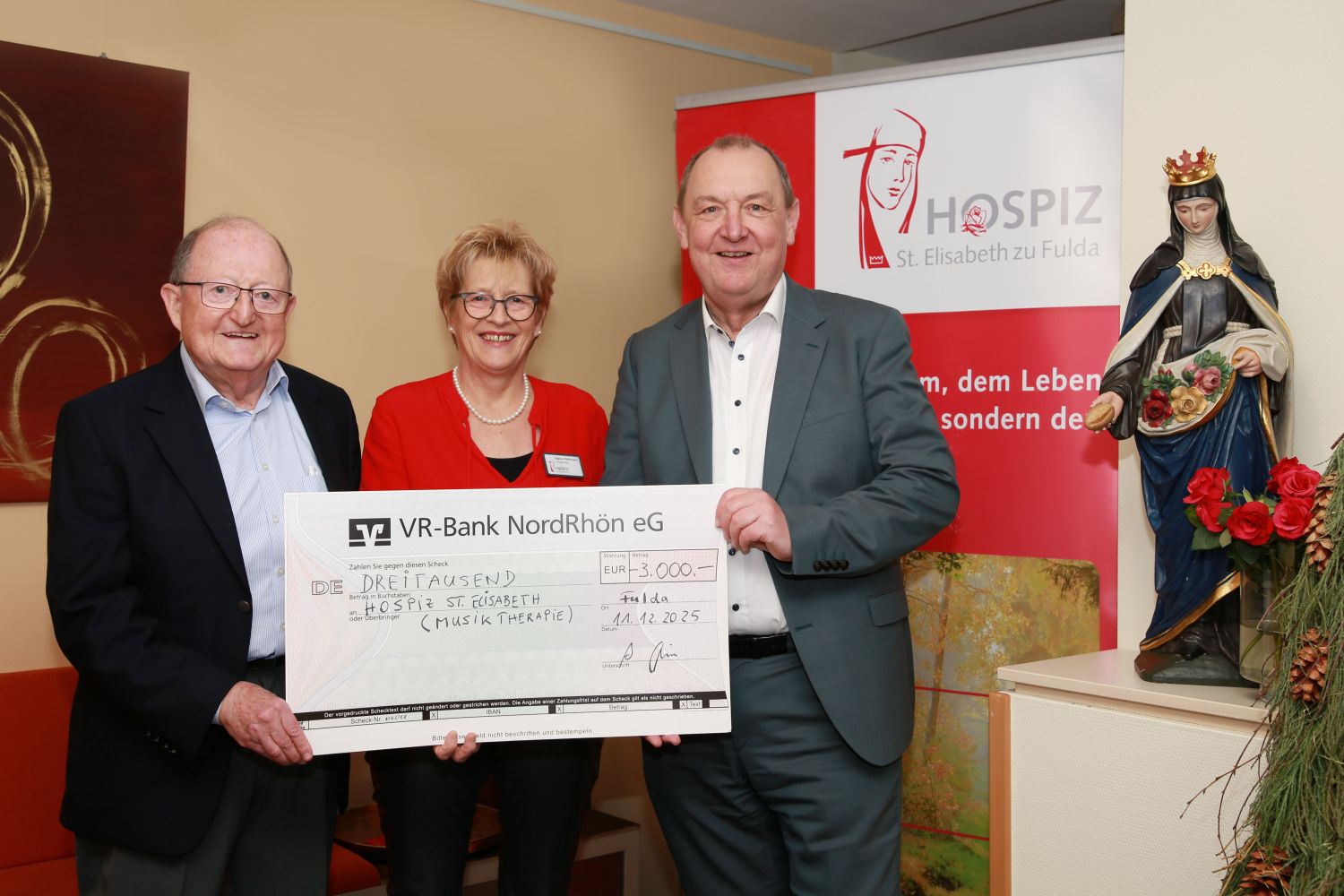 Palliativförderverein Hand-in-Hand Hünfeld e.V. spendet 3.000 Euro an Hospiz St. Elisabeth zu Fulda