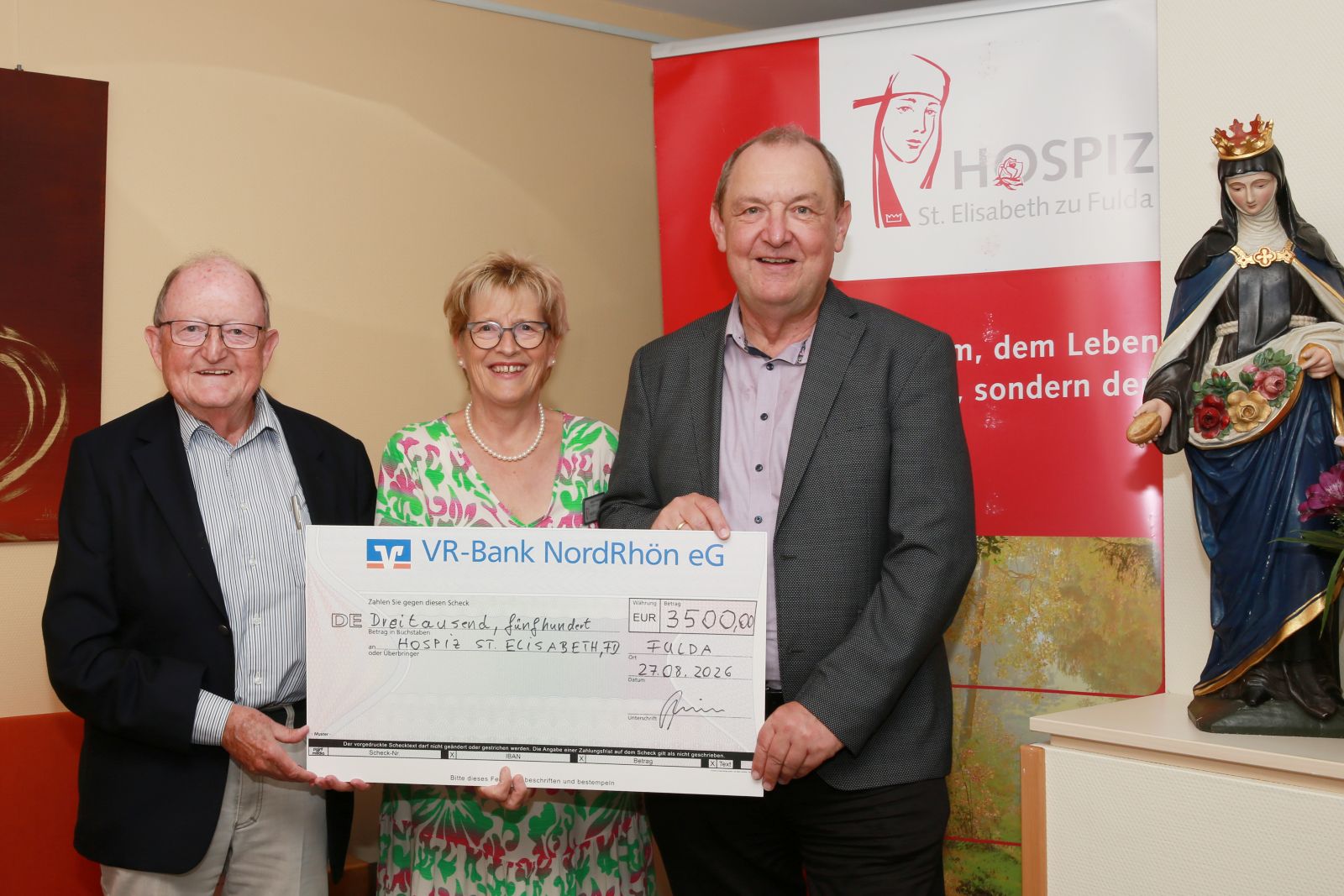 Palliativförderverein Hand-in-Hand Hünfeld e.V. spendet 3.500 Euro an Hospiz St. Elisabeth zu Fulda
